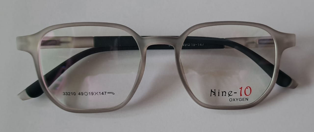 Nine-10 Oxygen Grey Geometric Eyeglasses