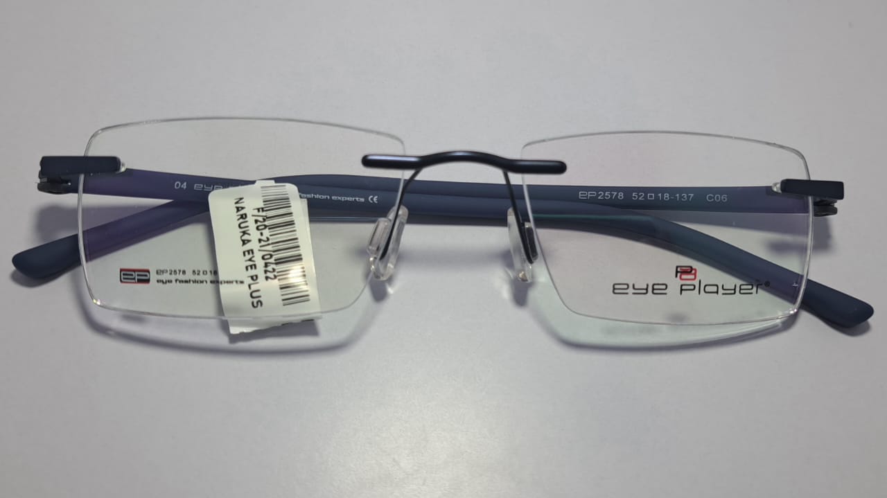 Eye Player Rimless Navy Blue Eyeglasses