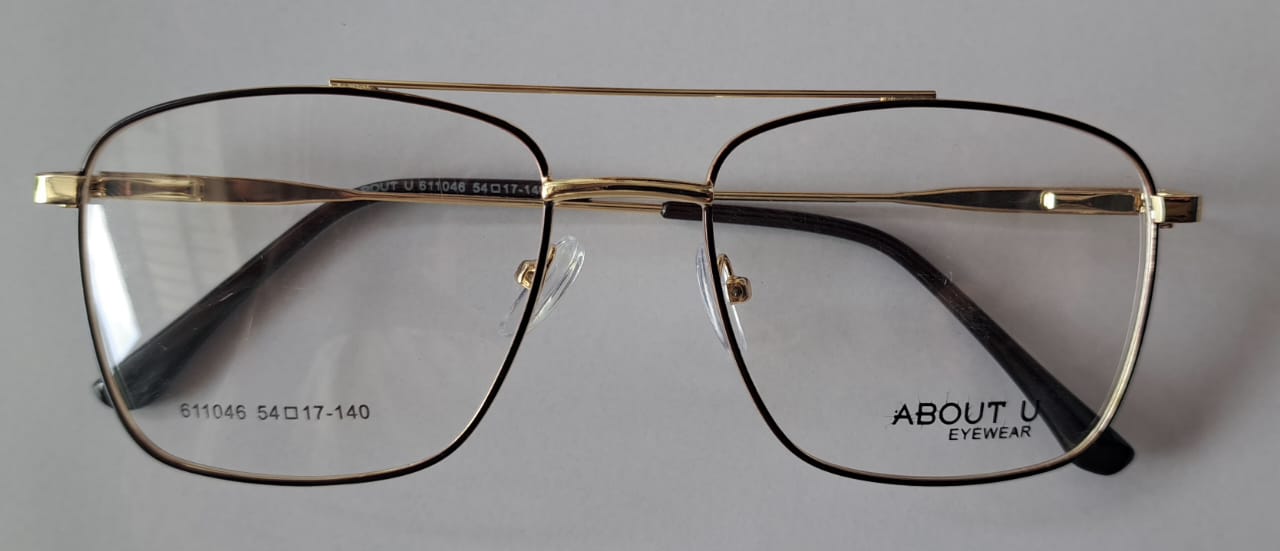 ABOUT U Eyewear – Premium Metal Frame (Gold & Black)